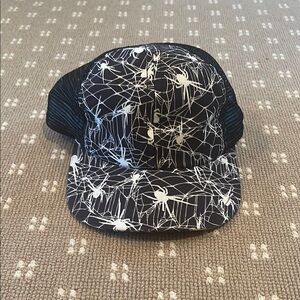 Spider Web Black and White Kids Cap